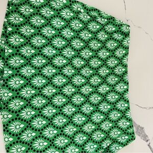 Zara Green and Black Floral Skirt